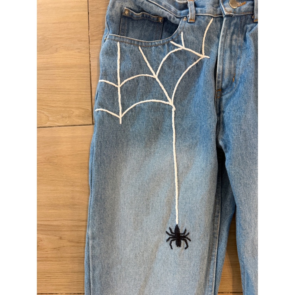 Vintage Straight Leg Women’s Jeans with Halloween Embroidery - Picture 3 of 8